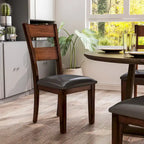 Paur Farmhouse Brown Wood Dining Chairs (Set of 2) by