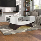  Angelic Contemporary Storage Coffee Table with Glass Insert