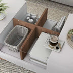 Angelic Contemporary Storage Coffee Table with Glass Insert