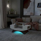 Angelic Contemporary Storage Coffee Table with Glass Insert