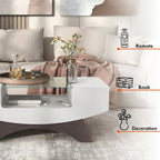 Angelic Contemporary Storage Coffee Table with Glass Insert