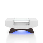Angelic Contemporary Storage Coffee Table with Glass Insert