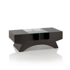 Angelic Contemporary Storage Coffee Table with Glass Insert