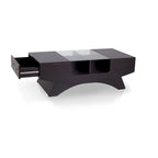 Angelic Contemporary Storage Coffee Table with Glass Insert