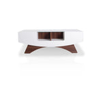 Angelic Contemporary Storage Coffee Table with Glass Insert