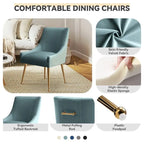 SEYNAR Modern Glam Boucle Pleated Velvet Dining Chair or Vanity Chair Set of 6 with Rear Handle