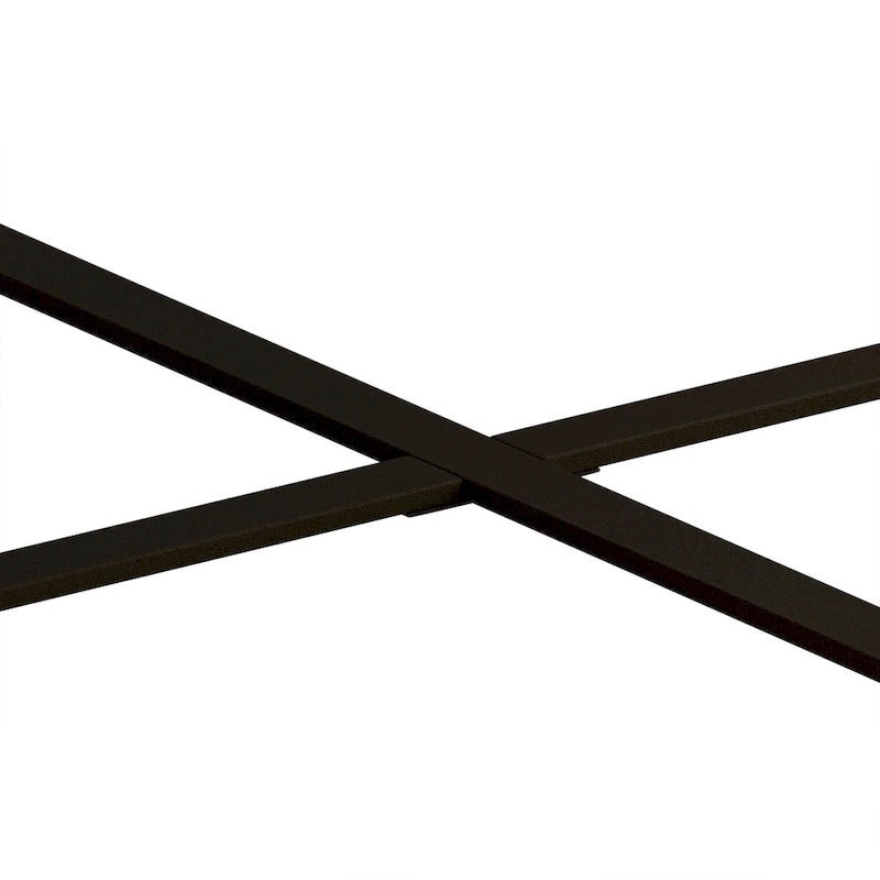 33.86 Modern Retro Splicing Wooden Round Coffee Table with Cross Legs Base