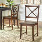 Solid Wood Crossback Dining Chairs (Set of 2)