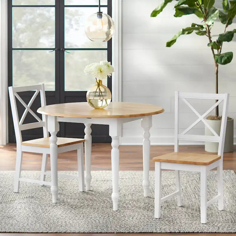 Solid Wood Crossback Dining Chairs (Set of 2)