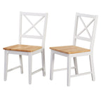 Solid Wood Crossback Dining Chairs (Set of 2)