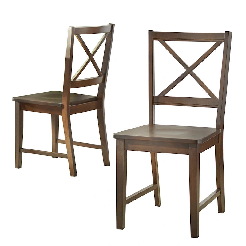 Solid Wood Crossback Dining Chairs (Set of 2)