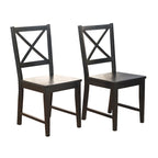 Solid Wood Crossback Dining Chairs (Set of 2)