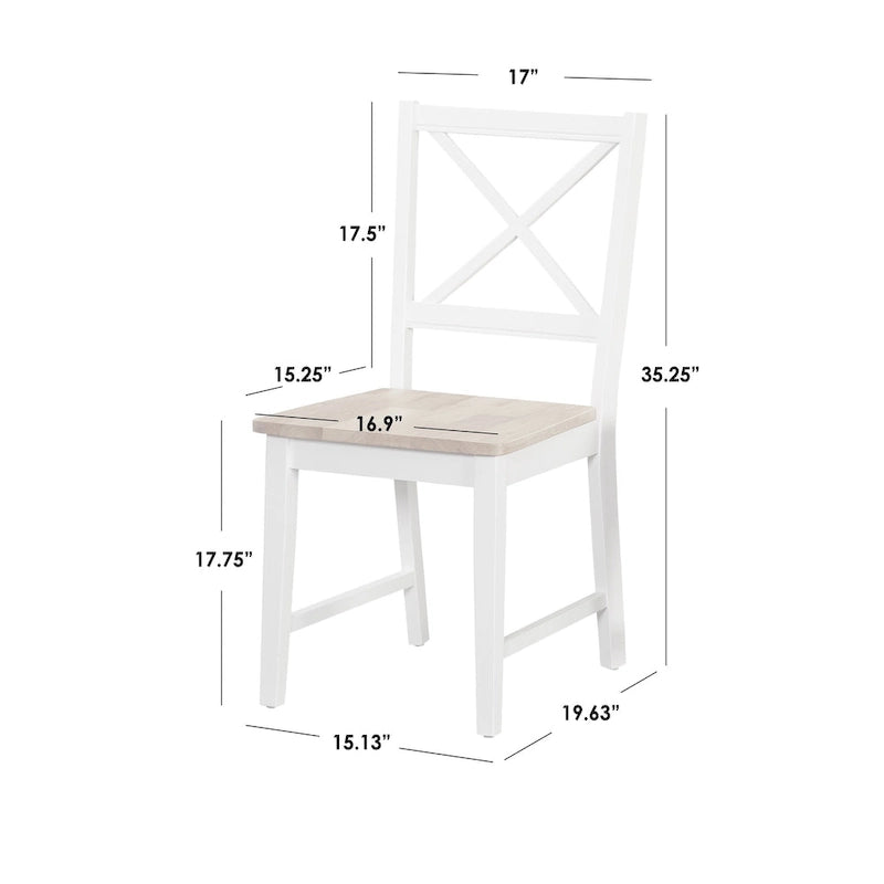 Solid Wood Crossback Dining Chairs (Set of 2)