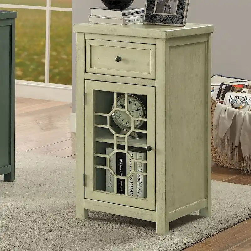 Emma Transitional 18-inch Solid Wood 1-Drawer Side Table by 
