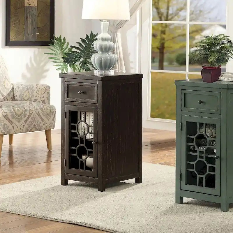 Emma Transitional 18-inch Solid Wood 1-Drawer Side Table by