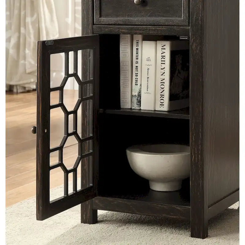 Emma Transitional 18-inch Solid Wood 1-Drawer Side Table by