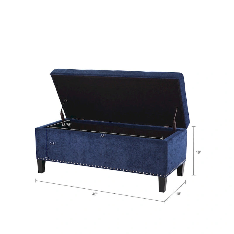 Madison Park Shandra II Tufted Top Soft Close Storage Bench