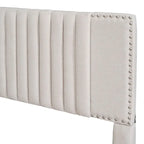 Linen Upholstered Platform Bed with 2 Drawers and Trundle,Queen/Full Size