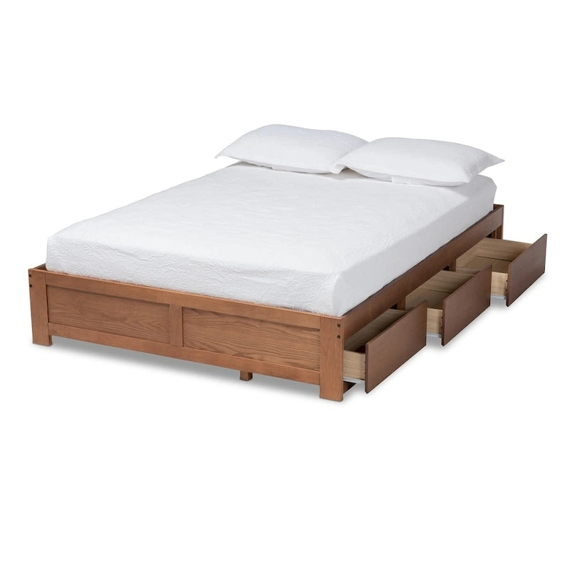Wren Modern and Contemporary 3-Drawer Platform Storage Bed Frame