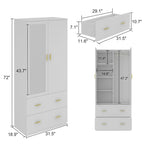 Freestanding Modern Minimalist Bedroom Wooden Armoire Wardrobe