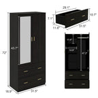 Freestanding Modern Minimalist Bedroom Wooden Armoire Wardrobe