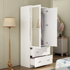 Freestanding Modern Minimalist Bedroom Wooden Armoire Wardrobe