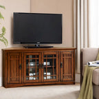 Solid Wood Mission Oak Four Door Corner TV Stand