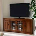 Solid Wood Mission Oak Four Door Corner TV Stand