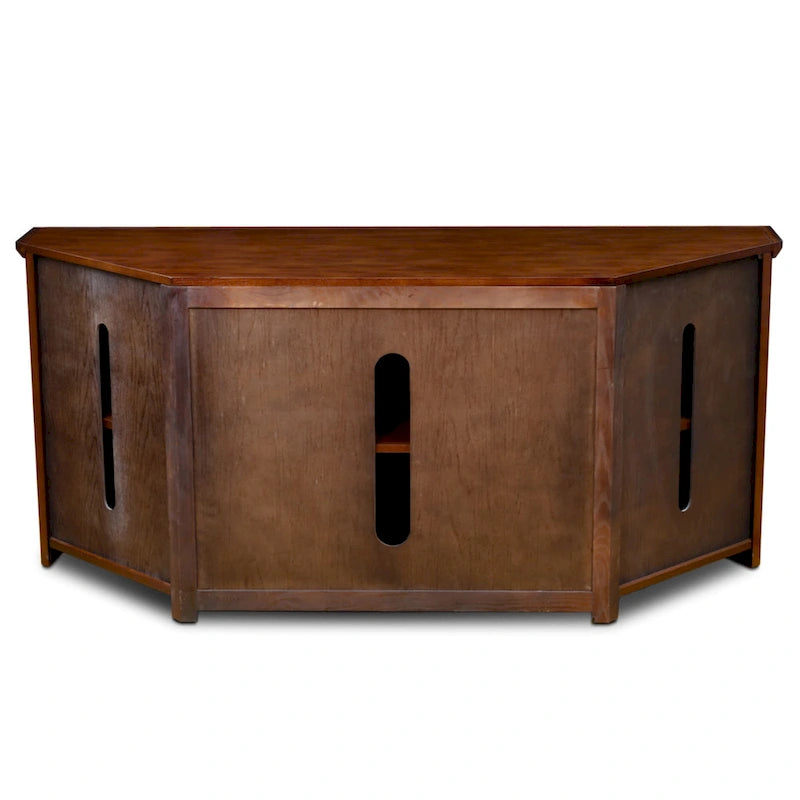 Solid Wood Mission Oak Four Door Corner TV Stand