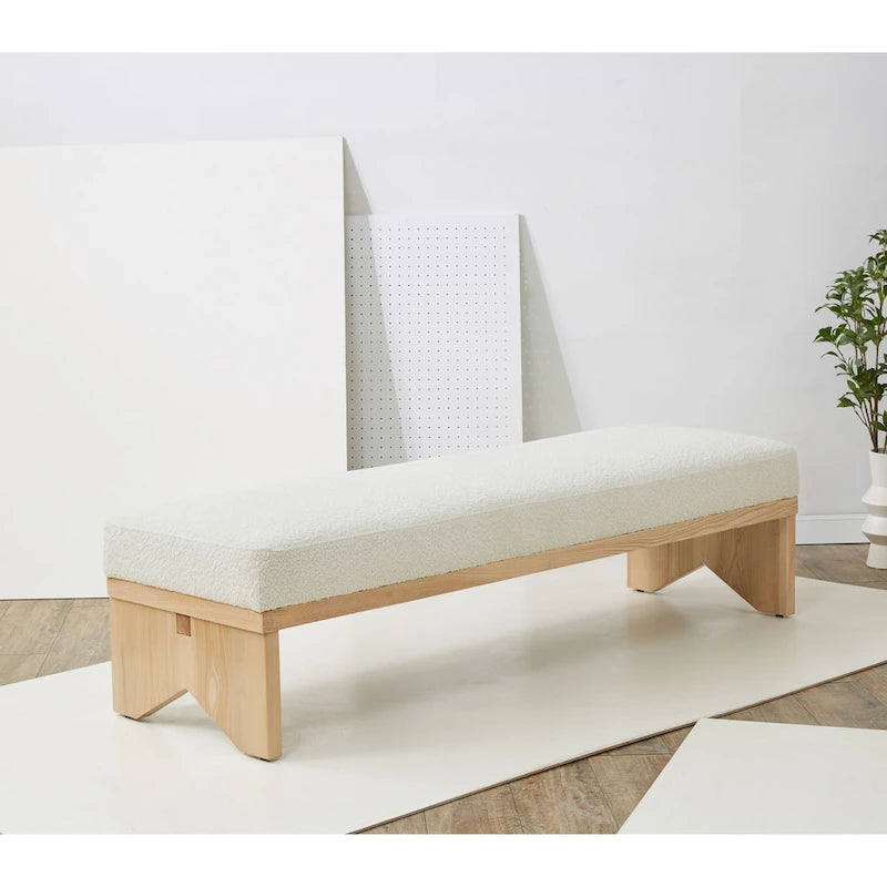  Couture Boris Mid-Century Modern Bench - 62.4 In. W x 19.7 In. D x 16.5 In. H - 62Wx20Dx17H