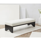 Couture Boris Mid-Century Modern Bench - 62.4 In. W x 19.7 In. D x 16.5 In. H - 62Wx20Dx17H