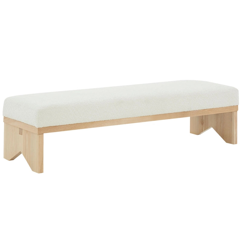 Couture Boris Mid-Century Modern Bench - 62.4 In. W x 19.7 In. D x 16.5 In. H - 62Wx20Dx17H