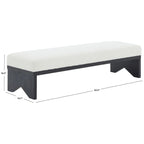 Couture Boris Mid-Century Modern Bench - 62.4 In. W x 19.7 In. D x 16.5 In. H - 62Wx20Dx17H
