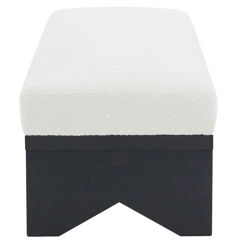 Couture Boris Mid-Century Modern Bench - 62.4 In. W x 19.7 In. D x 16.5 In. H - 62Wx20Dx17H