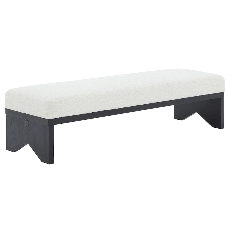 Couture Boris Mid-Century Modern Bench - 62.4 In. W x 19.7 In. D x 16.5 In. H - 62Wx20Dx17H