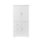 Tall and Wide Storage Cabinet with Doors for Bathroom/Office Three Drawers Grey/White/Black