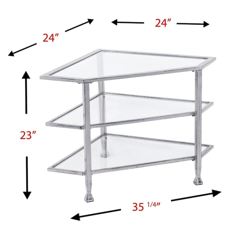 Jensen Metal Corner Media TV Stand for TV's up to 33.25