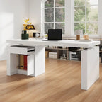 70.9W Dining Table White Adjustable Workstation Modern Office Desk