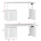 70.9W Dining Table White Adjustable Workstation Modern Office Desk