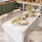 70.9W Dining Table White Adjustable Workstation Modern Office Desk