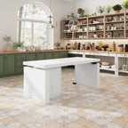 70.9W Dining Table White Adjustable Workstation Modern Office Desk