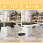 70.9W Dining Table White Adjustable Workstation Modern Office Desk