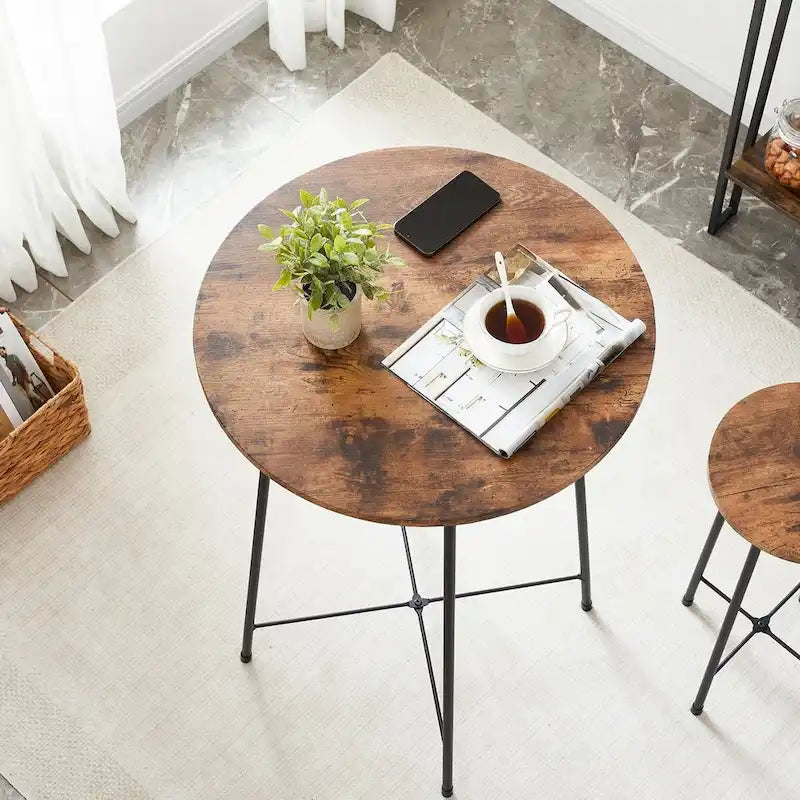 Taomika, Bistro Pub Table Round Dining Table-Brown/Black/Coffee/Maple Color-Four Colors