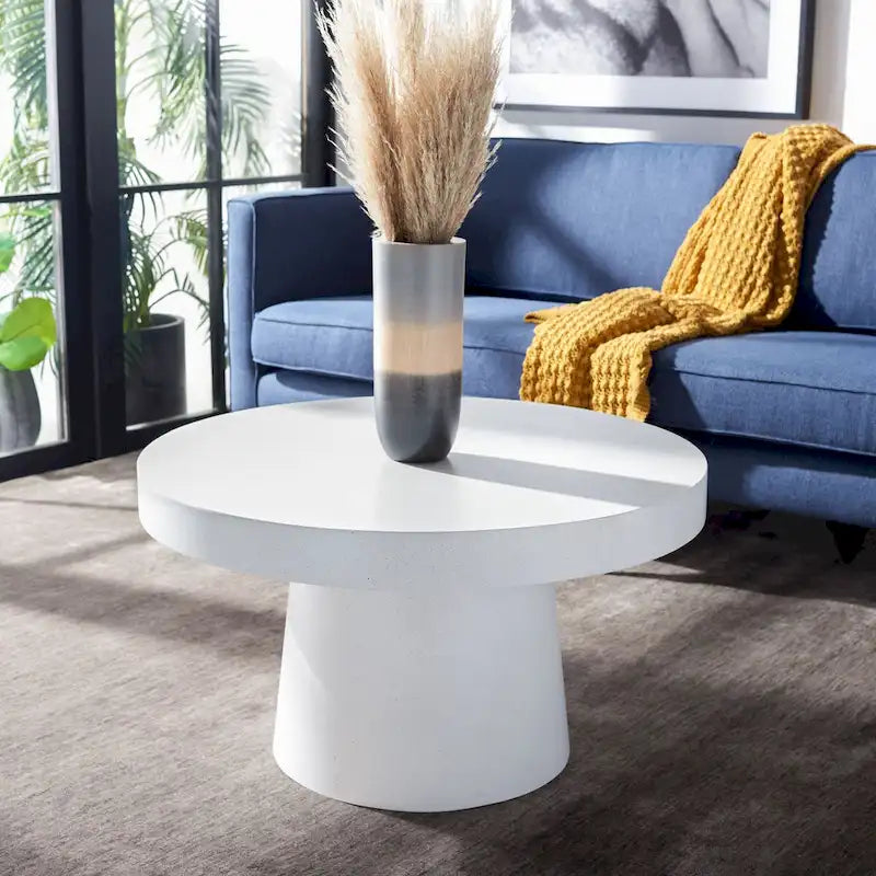 Berenice Paper Mache Round Coffee Table - 31.6 W x 31.6 L x 17.8 H - 32Wx32Dx18H