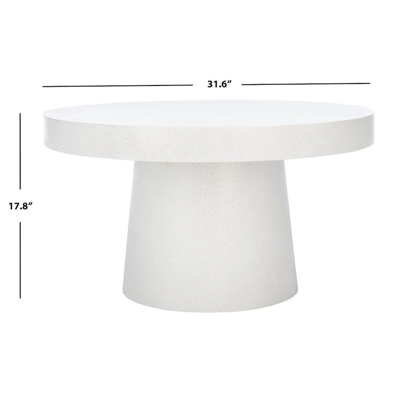 Berenice Paper Mache Round Coffee Table - 31.6 W x 31.6 L x 17.8 H - 32Wx32Dx18H