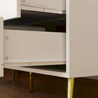 6-Drawer Double Dresser with Gold Accents Bedroom Storage Solution