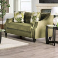 Olie Transitional Green Solid Wood Padded Loveseat by 