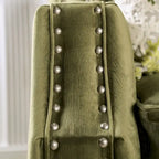 Olie Transitional Green Solid Wood Padded Loveseat by