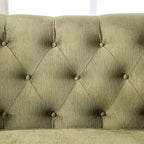 Olie Transitional Green Solid Wood Padded Loveseat by