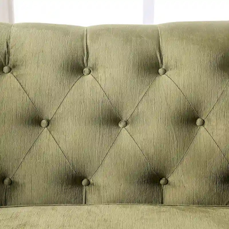 Olie Transitional Green Solid Wood Padded Loveseat by